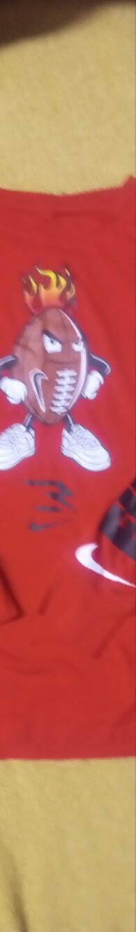 Nike Red Football Graphic Tee with White Accents